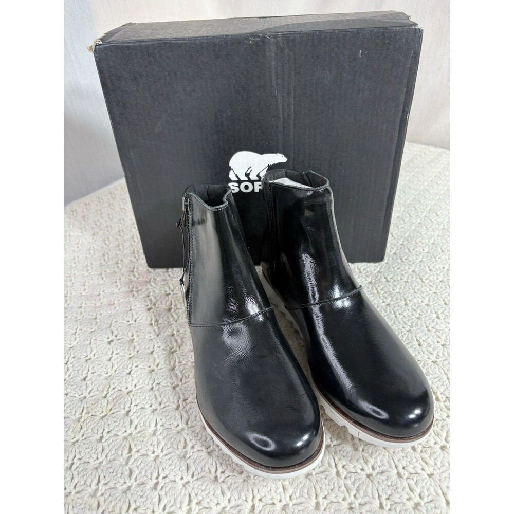 Sorel Harlow Zip Black Women's 10 Ankle Boot Leather Waterproof with Box NEW